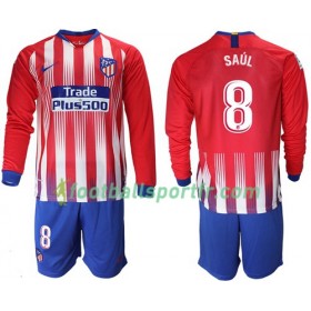 Tenue Atlético Madrid Saul 8 Enfant Domicile 2018-2019 Maillot de Foot ML